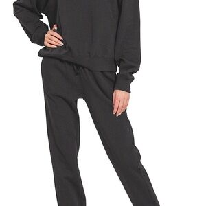 Black Sweatshirt and Sweatpants Set